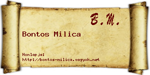Bontos Milica névjegykártya